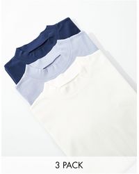 ASOS - Confezione da 3 t-shirt oversize a collo alto - Lyst