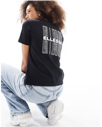 Ellesse - Brimsley - t-shirt nera con stampa sulla schiena e logo centrale - Lyst