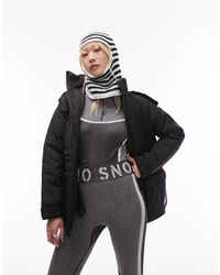 Topshop Unique - Sno - parka da sci con cappuccio e pelliccia sintetica - Lyst