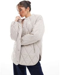 Pieces - Quilted Lightweight Jacket - Lyst
