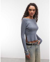 Collusion - Knitted Slash Neck Top - Lyst