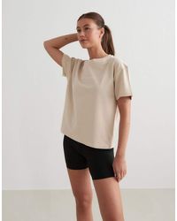 Aim'n - Café Au Lait Serif Boxy T-Shirt - Lyst