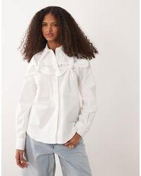 Ghospell - Cotton Bow Detail Long Sleeve Shirt - Lyst