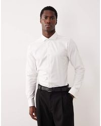 ASOS - Slim Fit Easy Iron Smart Twill Shirt With Double Cuff - Lyst