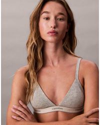 Calvin Klein - Sujetador Jaspeado De Triángulo Sin Forro Heritage Cotton De - Lyst
