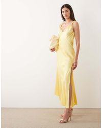 Never Fully Dressed - Sofia Satin Knot Strap Bias Cut Maxi Dress - Lyst