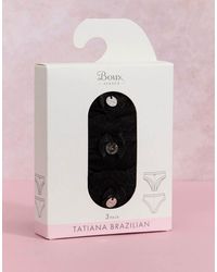 Boux Avenue - 3 Pack Tatiana Brazilian Knickers Floral Lace Trim Underwear - Lyst