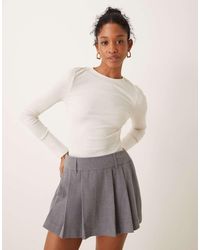 New Look - Body A Maniche Lunghe Girocollo Color Crema - Lyst