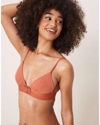 Calvin Klein - Bralette Escotado Triangular Con Logo Ck 96 De - Lyst