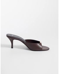 Mango - Heeled Mule With Gold Trim - Lyst
