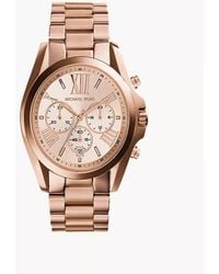 Michael Kors - Bradshaw Chronograph, Rose-Tone Stainless Steel Watch - Lyst