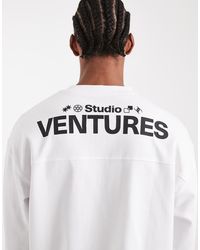 ASOS - Camiseta Blanca Extragrande Con Estampado Gráfico "Venture Studios" De Tejido Muy Grueso De Circular Design Collection - Lyst