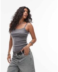 TOPSHOP - Hemdje Met Geschulpte Rand - Lyst