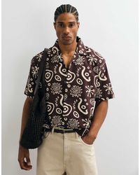 Only & Sons - Relaxed Fit Seersucker Shirt With Resort Collar - Lyst