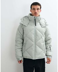 ASOS 4505 Ski & Snow - 4505 Ski Water Repellent Diagonal Quilt Puffer Jacket With Hood - Lyst