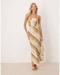 ASOS - Folded Bust Detail Cut Out Midi Slip Dress - Lyst