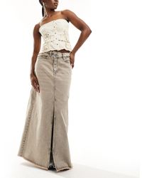 AllSaints - Noir A-line Denim Maxi Skirt - Lyst