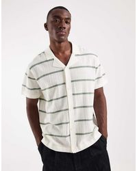 JJ Rebel - Knitted Button Shirt With Stripe - Lyst