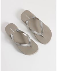 Calvin Klein - Jeans Flatform Metallic Flip Flop Sandal - Lyst