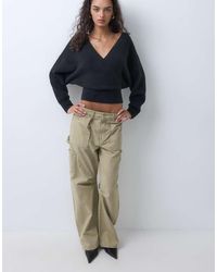 Miss Selfridge - Wrap Batwing Jumper - Lyst