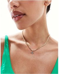 South Beach - Eye Embellished Chain Choker Necklace - Lyst