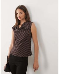 New Look - Drape Neck Detail Woven Top - Lyst