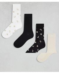 Lindex - Pack De 4 Pares De Calcetines De Varios Colores Con Diseño De Lunares Y Estrellas De Purpurina De - Lyst