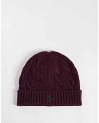 Polo Ralph Lauren - Icon Logo Cable Knit Beanie - Lyst