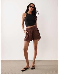 ASOS - Cotton Twill Pleated Shorts - Lyst