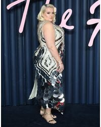 ARRANGE - Curve Wavey Linear Embellished High Neck Square Hem Maxi Dress - Lyst