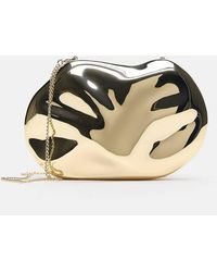 Pull&Bear - Pochette rigide métallisée - doré - Lyst
