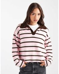 ASOS - Fluffy Knitted Polo Top - Lyst
