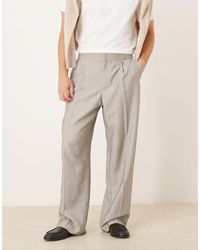 ASOS - Smart Wide Leg Trousers With Front Pleat And Elasticated Waistband - Lyst