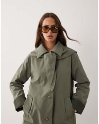 Abercrombie & Fitch - A Line Cropped Trench Coat With Scarf Detail - Lyst