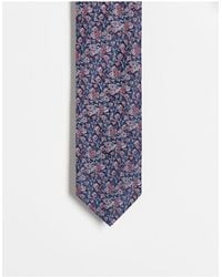 ASOS - Cravate fine à imprimé fleurs - Lyst