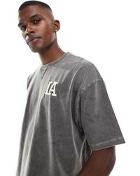 ASOS - Oversized T-Shirt Met Rechte Pasvorm En Stadsprint - Lyst
