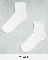 ASOS - 2 Pack Frill Top Socks - Lyst
