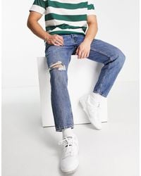 Pull&Bear - Standard Fit Jeans With Rips - Lyst