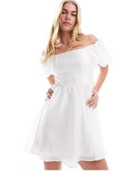 Pieces - Oversized Sleeve Babydoll Mini Dress - Lyst