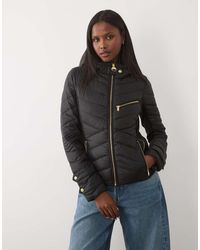 Barbour - Chaqueta Acolchada Con Capucha Y Detalle De Cremallera Dorada En - Lyst