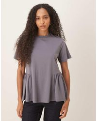 ASOS - Oversized T-Shirt With Ruched Peplum Detail - Lyst