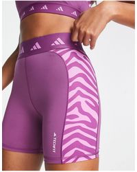 adidas Originals - Adidas Training Hyperglam Panelled Zebra Print legging Shorts - Lyst