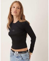 Calvin Klein - Monogram Logo Long Sleeve Top - Lyst