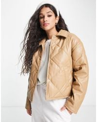 Vero Moda - Faux Leather Quilted Jacket - Lyst