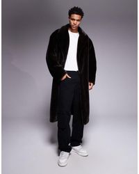 ASOS - – langer oversize-mantel aus kunstpelz - Lyst