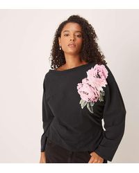 ASOS - Asos Design Curve Cinched Waist Slash Neck Top - Lyst