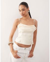 Lioness - Humphrey 90s Square Neck Ruched Bust Cami Top - Lyst