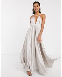 asos design delicate sequin plunge mini dress with full skirt