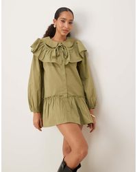 Neon Rose - Ruffle Collar Smock Dress - Lyst