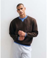 ASOS - Relaxed Crew Neck Sweater With Contrast Collar And Seams - Lyst